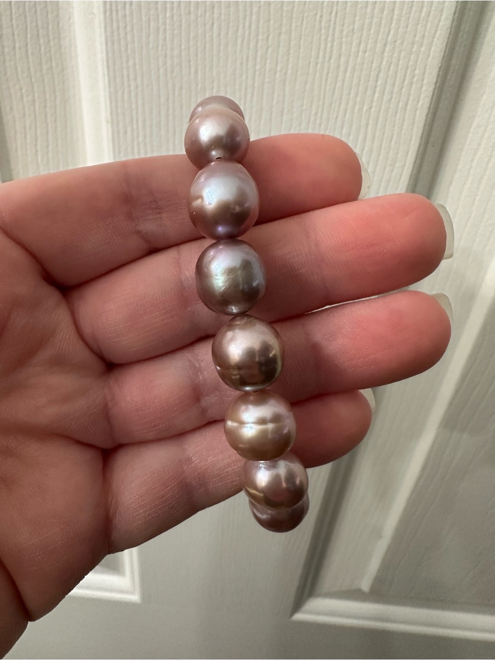 Edison Pearl Bracelet Pink Pearls Sterling Silver Clasp Handmade 7.5” NWOT
